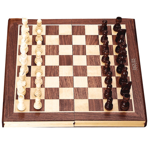 Folding chess set made of sycamore and walnut inlay