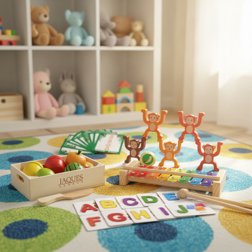 Montessori 3 year old learning bundle in a playroom 