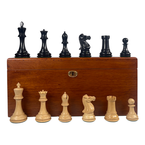 1894 Edition 4" Chess Pieces in Mahogany Casket