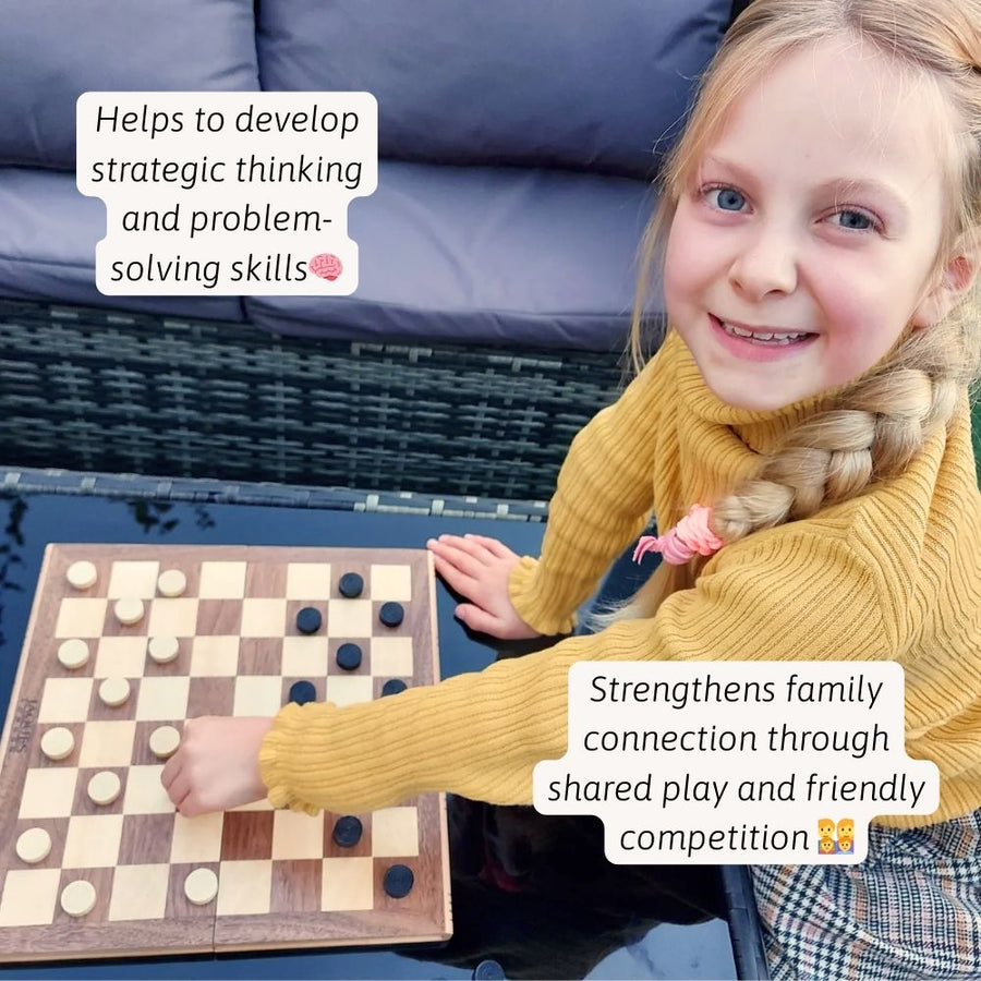 Folding Chess Set - Chess Draughts & Backgammon Set 3