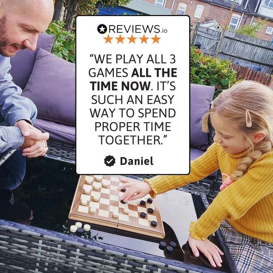 Folding Chess Set - Chess Draughts & Backgammon Set 7