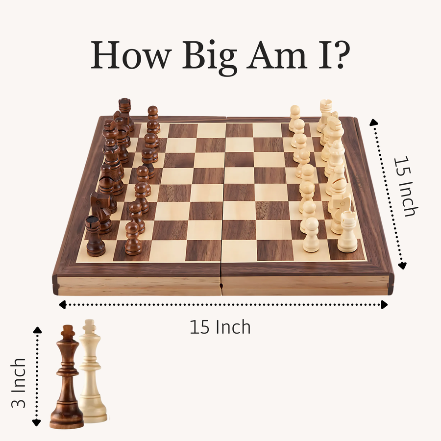 Folding Chess Board - Luxury 15 Inch Chess Set 7