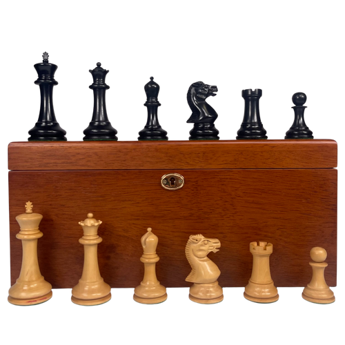 1854 Edition 4" Chess Pieces in Mahogany Casket