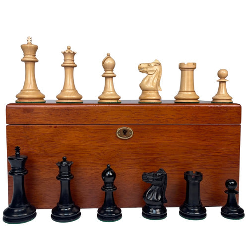 1869 Edition 4" Chess Pieces in Mahogany Casket