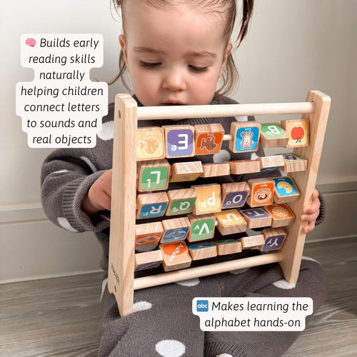 Wooden alphabet abacus 