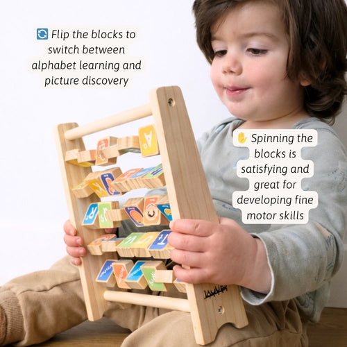 Wooden alphabet abacus 
