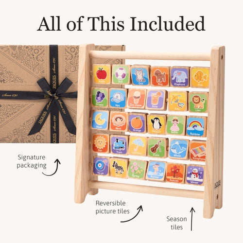 Wooden alphabet abacus 
