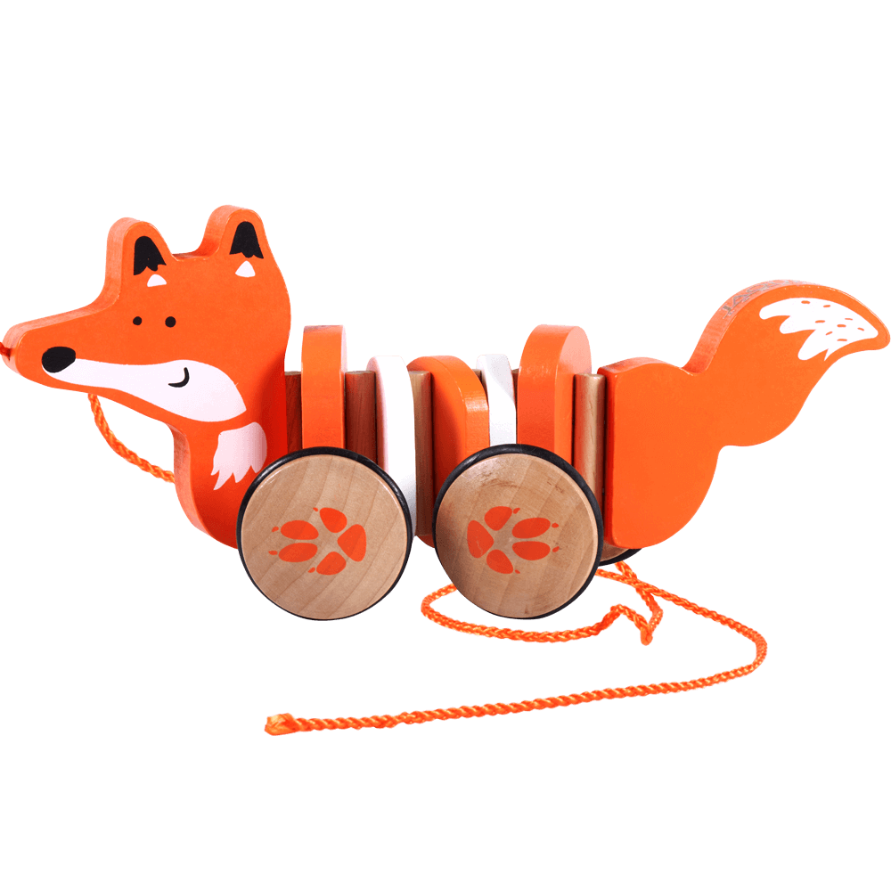  Wooden pull along fox
