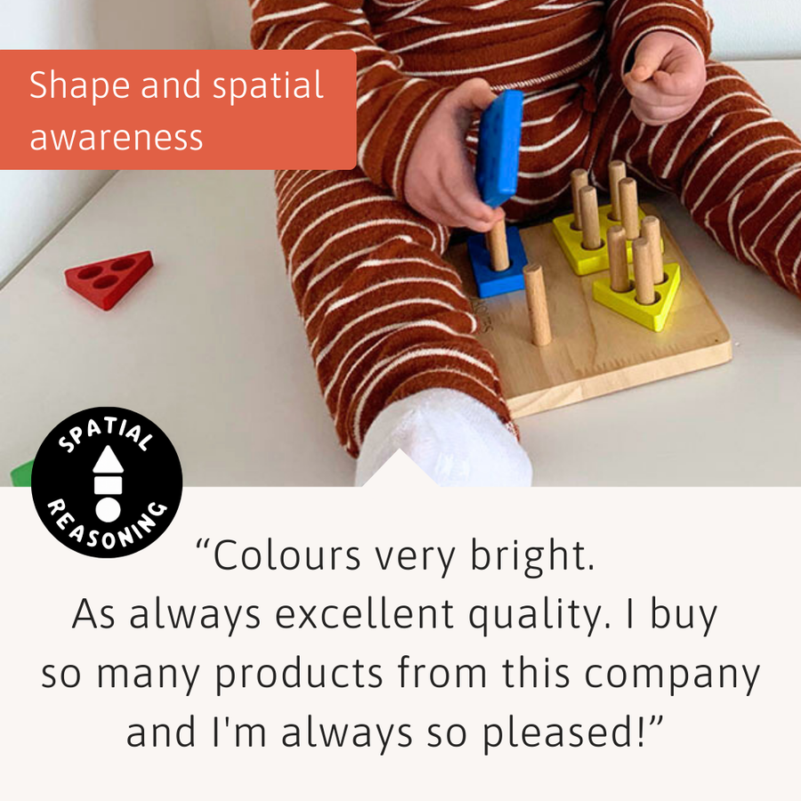 Wooden Puzzle Board - Geometric Stacking Toy 5