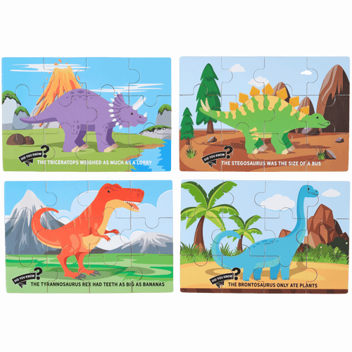 4 dinosaur puzzles [fill]