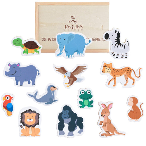 Animal magnets with wooden storage box