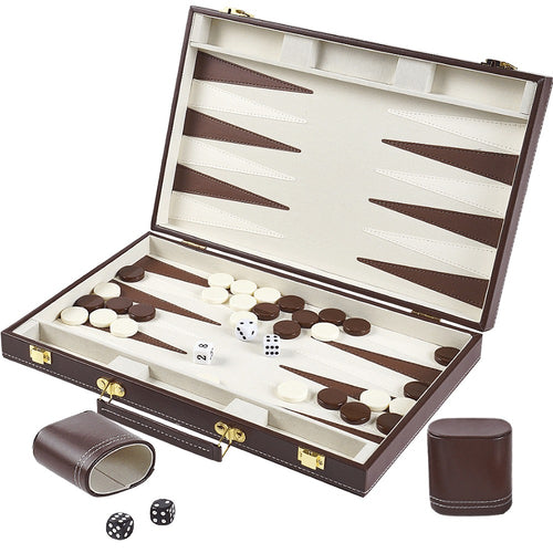 Backgammon set with pieces and dice on a white background [fill]