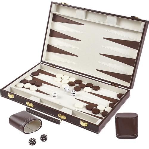 Backgammon set with pieces and dice on a white background [fill]