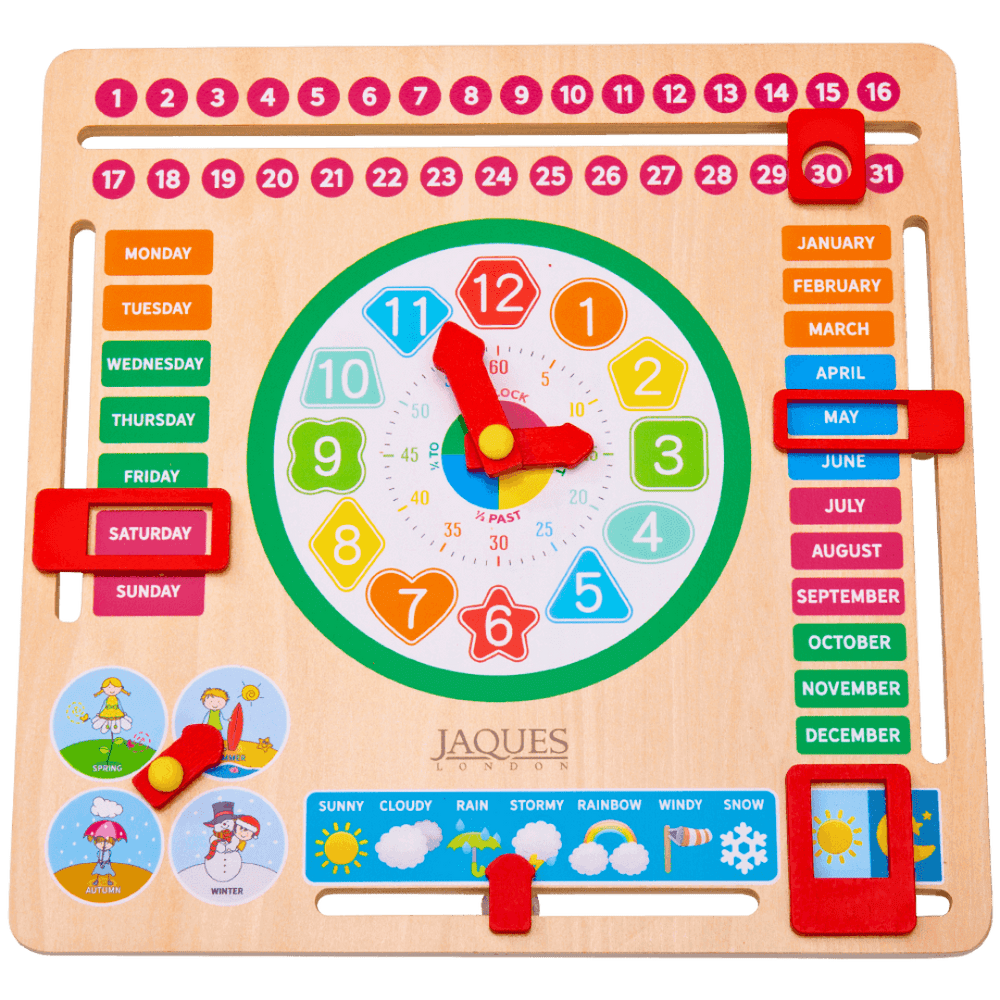 Calendar clock to record the time, date, day and weather