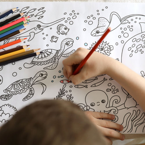 Kid colouring ocean artist roll 