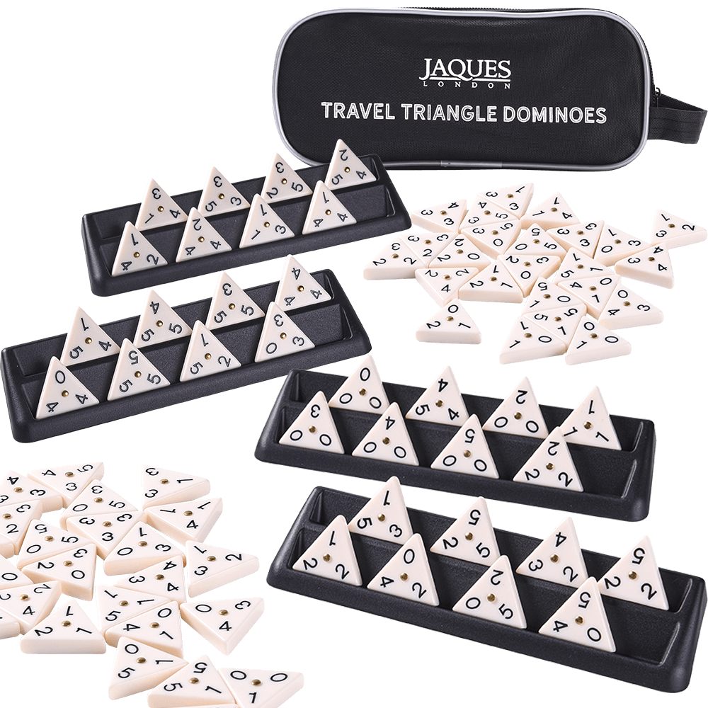Triangle dominoes game with storage bag