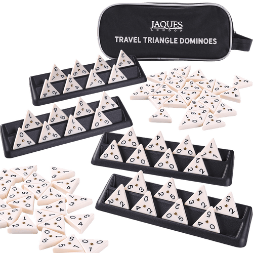 Triangle dominoes game with storage bag