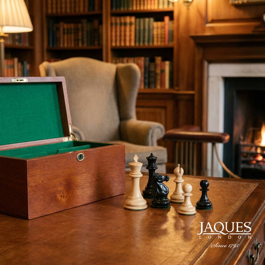 1849 4" Edition Chess Pieces in Mahogany Casket