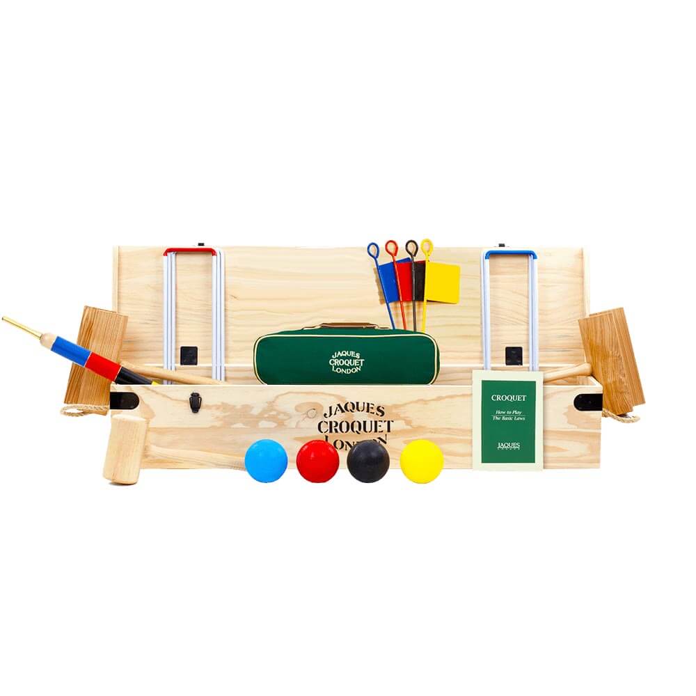 4 Player Eton Croquet Set With Wooden Box And All Accessories 