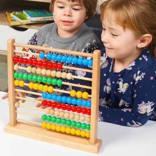  Kids Wooden Abacus-Boy and Girl Playing with abacus-80527.