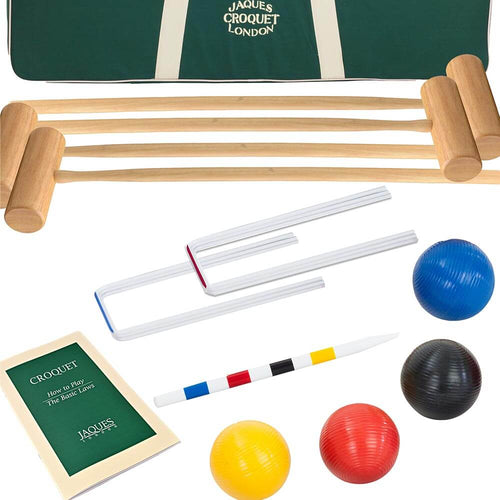  Sussex croquet set in a bag laid out